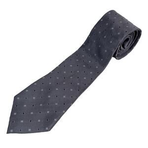 Kenneth Cole Silk Tie Charcoal Gray Diamonds New